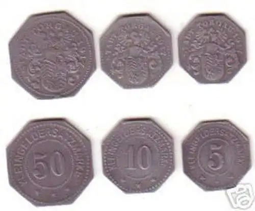 3 Münzen Notgeld 5, 10 & 50 Pfennig Stadt Torgau 1917