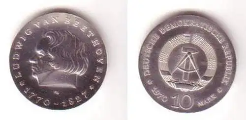 DDR Silber Gedenk Münze 10 Mark Ludwig van Beethoven 1970