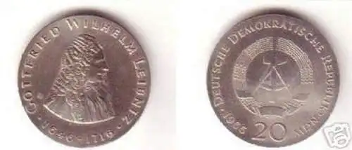 DDR Gedenk Münze 20 Mark Gottfried Wilhelm Leibniz
