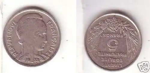 5 Franc Kupfer Nickel Münze Frankreich 1933