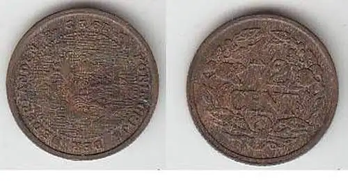 1/2 Cent Kupfer Münze Niederlande 1922