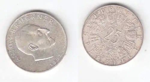 25 Schilling Silber Münze Österreich Anton Bruckner 1962 (113412)