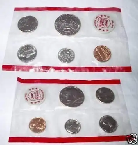 Kursmünzsatz mit 5 Münzen USA 1971 in TOP (BN 5030)