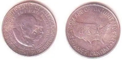 1/2 Dollar Silber Münze USA 1952 Booker T. Washington