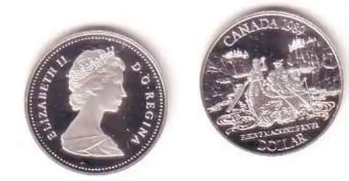 1 Dollar Silber Münze Kanada 1989 Mackenzie River