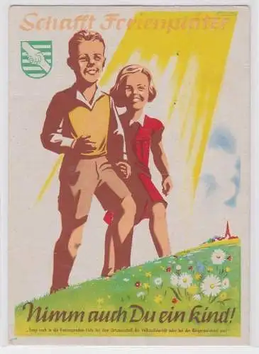 84264 Propaganda Ak Schafft Ferienplätze, Nimm auch du ein Kind! DDR
