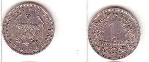 1 Mark Nickel Münze Deutsches Reich 1935 J Jäger 354