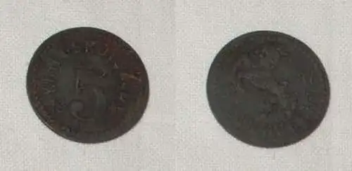 5 Pfennig Notgeld Zink Münzen Stadt Lamprecht 1917
