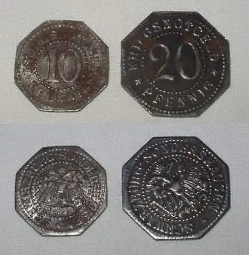 2 Notgeld Münzen Schwarzburg Sondershausen um 1918
