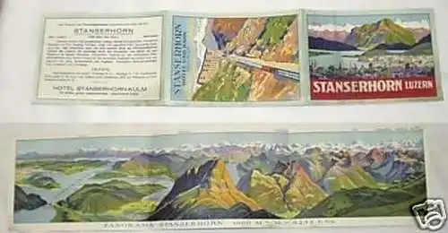 altes Reklame Prospekt Stanserhorn Luzern um 1930