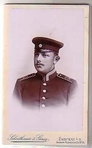 31706 altes Kabinettfoto Soldat Zwickau um 1915