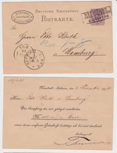 91766 DR Ganzsachen Postkarte P12 Zudruck Isaac Tillmanns Neu-Cronenberg 1885