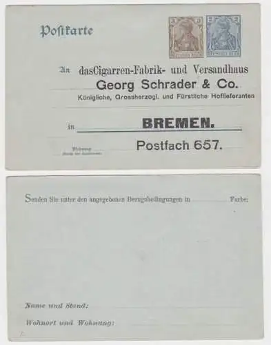 97715 DR Ganzsachen Postkarte P70 Zudruck Cigarren-Fabrik G. Schrader & Co Breme