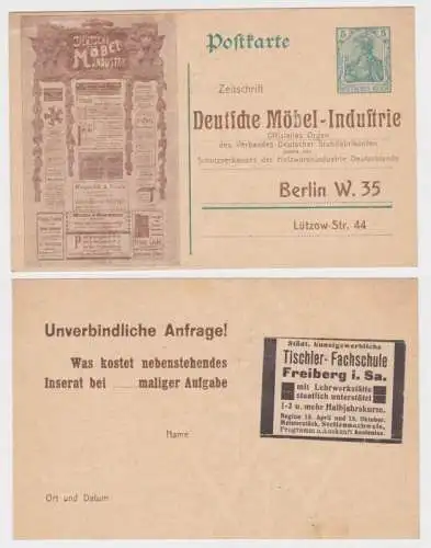 97958 DR Ganzsachen Postkarte P73 Zudruck Zeitschrift Dt. Möbel-Industrie Berlin