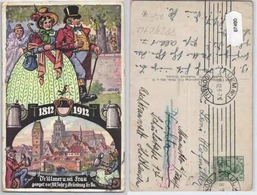 87480 DR Ganzsachen Postkarte PP27/ C162 der Scheider von Ulm 1912