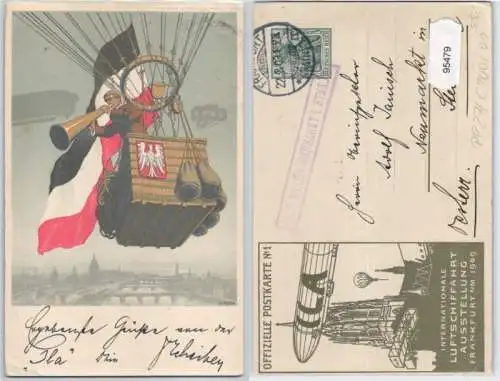 95479 DR Ganzsachen Postkarte PP27/ C100/1 Frankfurt Luftschifffahrtausstellung