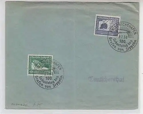 63280 Brief Friedrichshafen 100. Geburtstag des Grafen von Zeppelin 1938