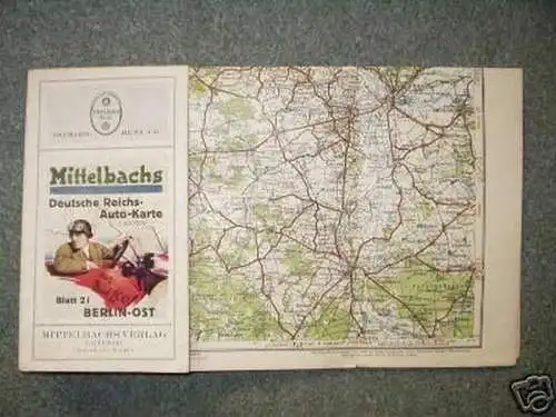 Mittelbachs Dt. Auto-Karte Nr. 2i Berlin-Ost um 1930