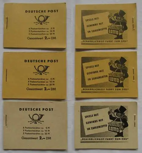 3 x Markenheftchen DDR 5 Jahrplan 1961 postfrisch ** (104718)