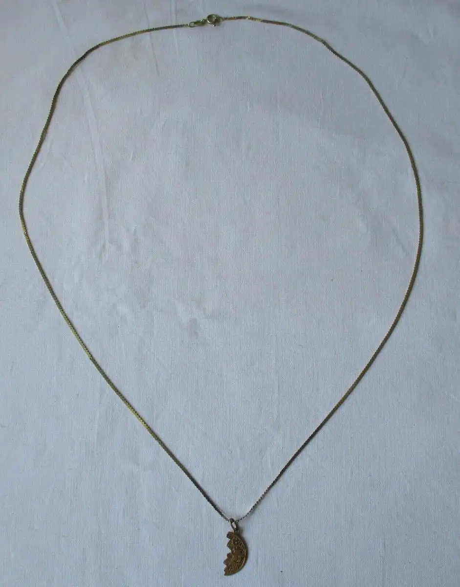 hübsche Kette und Anhänger 333er Gold mit Halbmond ? (126823) 0