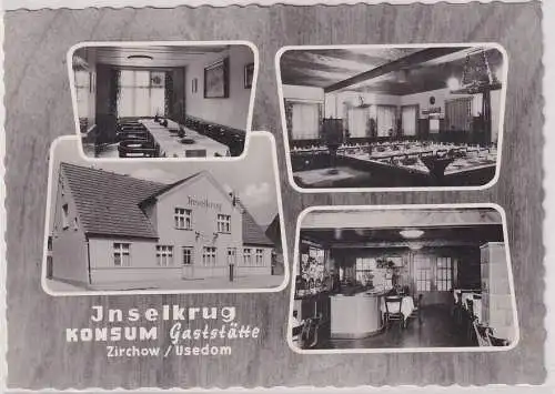 89560 Mehrbild Ak Inselkrug Konsum Gaststätte Zirchow/ Usedom 1964
