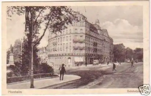20616 Ak Pforzheim Bahnhofplatz um 1910