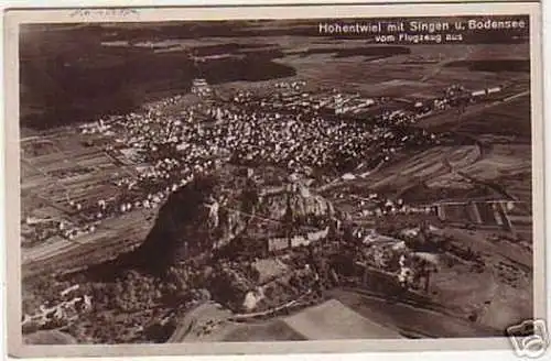 10726 Ak Hohentwiel mit Singen vom Flugzeug aus 1927