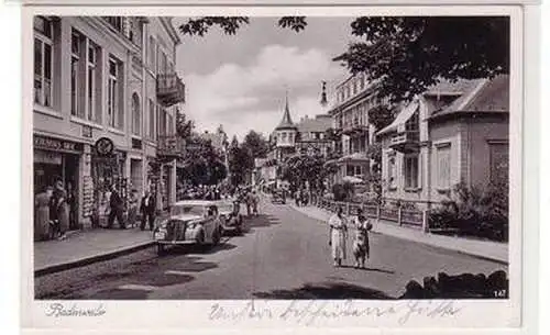 55059 Ak Badenweiler Strassenansicht mit Verkehr 1941