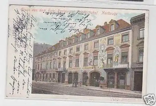 33440 Ak Gruß aus Hotel Friedrichshof Karlsruhe 1903