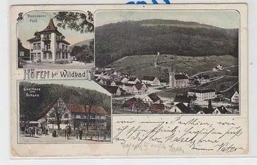 57579 Mehrbild Ak Höfen bei Wildbad Gasthaus zum Ochsen, Post usw. 1906