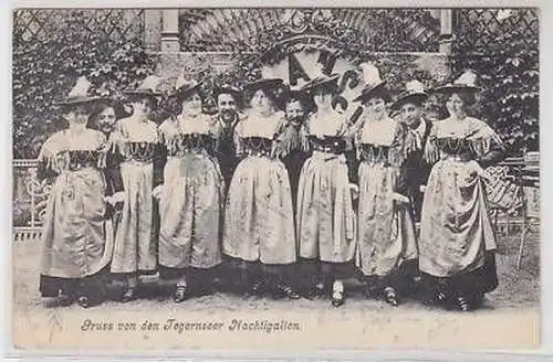 44188 Ak Gruß von den Tegernseer Nachtigallen 1907