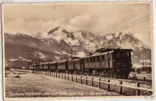 15206 Ak Deutsche Reichsbahn Zug in den Alpen 1936