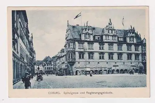 63456 Ak Coburg Spitalgasse und Regierungsgebäude um 1920