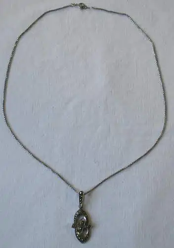 elegante 925er Silber Kette mit 835er Silber Schmuckstein Anhänger (111369)