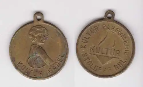 Messing Reklame Marke Kultur Parfümerie Stolberg im Rheinland (133597)