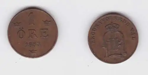 1 Öre Kupfer Münze Schweden 1885 ss+ (131287)