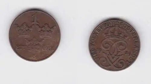 1 Öre Kupfer Münze Schweden 1929 ss+ (133787)