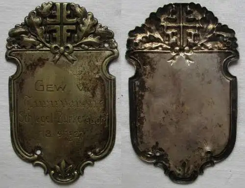 seltener Fahnen / Stocknagel Turnverein Schlegel Burkersdorf 1927 (127342)