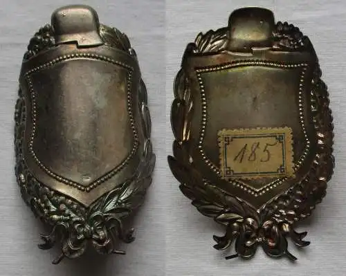 rarer versilberter Fahnen Stocknagel Militärverein mit Stahlhelm um 1930(117831)