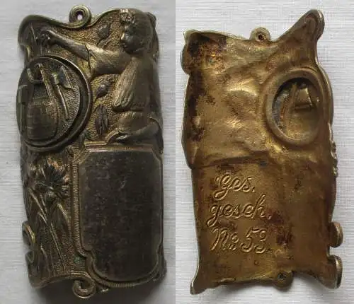 seltener Fahnen / Stocknagel Jugendstil Handwerk Böttcher um 1910 (119492)