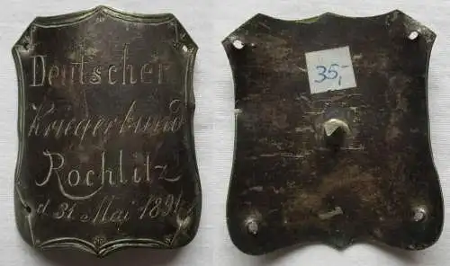 rarer Fahnen Stocknagel Deutscher Kriegerbund Rochlitz 31.Mai 1891 (100630)