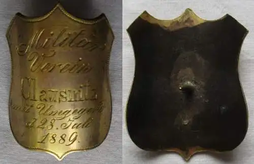 rarer Fahnen Stocknagel Militärverein Clausnitz & Umg. 28.Juli 1889 (107870)