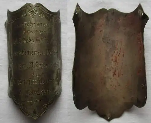 rarer Fahnen Stocknagel K.S. Militärverein Karabiniers Chemnitz 1912 (106665)