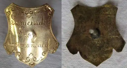 rarer Fahnen Stocknagel Gemeinde Großhartmannsdorf um 1900 (106284)