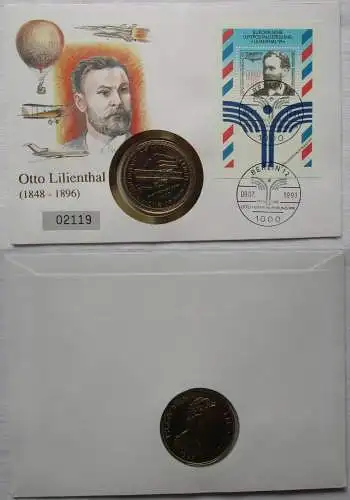 Numisbrief mit 1 Crown Isle of Man 1983 Flugzeug Stempelglanz (128902)