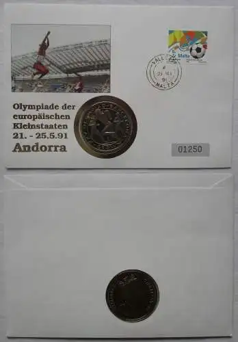 Numisbrief mit 1 Crown Gibraltar Olympia Barcelona 1992 Stempelglanz (126487)