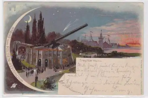 94799 Ak Gruss vom Riesen-Fernrohr Sternwarte Treptower Park Berlin 1900