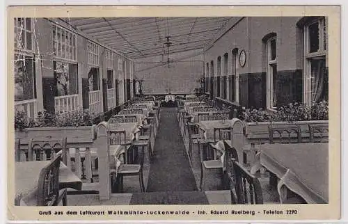 901571 Ak Gruß aus dem Luftkurort Walkmühle-Luckenwalde Innenansicht 1952