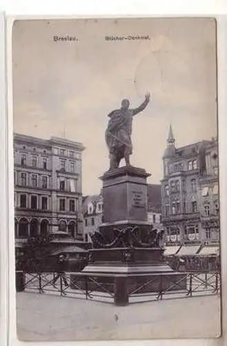 52385 Ak Breslau Blücher Denkmal 1909