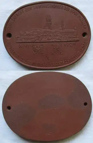 Porzellan Plakette ADAC Strahlenfahrt zur 1000 Jahrfeier Meissen 1929 (148939)